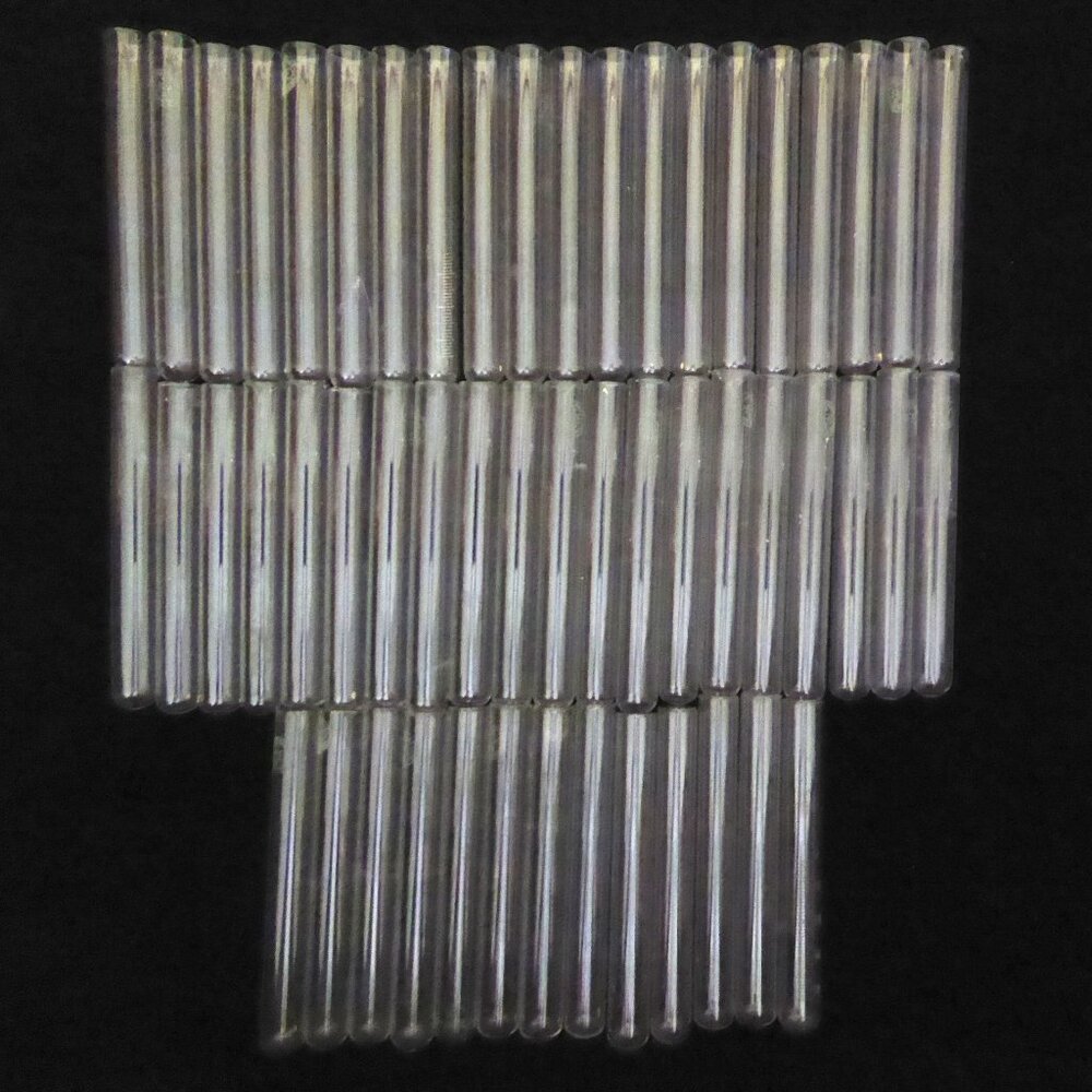 VINTAGE 4” LOT OF 53 MEDICAL SCIENCE LAB PYREX GLASS TEST TUBES ODDITY